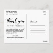 Weddenschap Bedankt | Foto van Liefde en Bedankt Briefkaart (Achterkant)