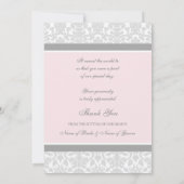 Weddenschap Bedankt Foto's Gray Damask (Achterkant)