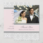 Weddenschap Bedankt Foto's Gray Damask (Voorkant / Achterkant)