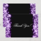 Weddenschap Bedankt Opmerking Spaarlicht Paars Notitiekaartje (Voorkant / Achterkant)