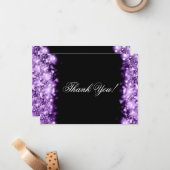 Weddenschap Bedankt Opmerking Spaarlicht Paars Notitiekaartje (Voorkant / Achterkant in situ)