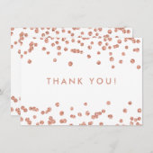 Weddenschap Bedankt Roos Gold Glitter Confetti Whi (Voorkant / Achterkant)