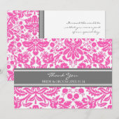 Weddenschap Bedankt voor de kaarten Roze Grijze Da (Voorkant / Achterkant)