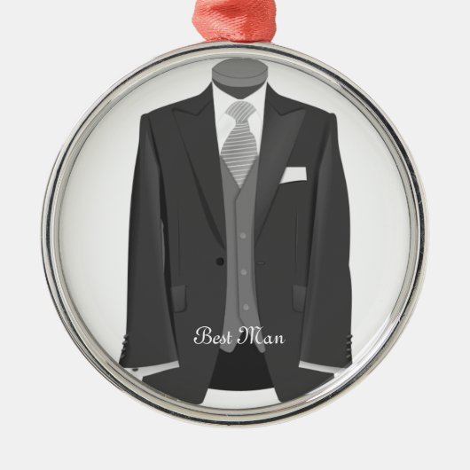 Weddenschap Best Man Tuxedo kerstcadeau Metalen Ornament (Voorkant)