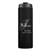 Weddenschap Beste man Gift Elegant Monogram Cool B Thermosbeker (Voorkant)