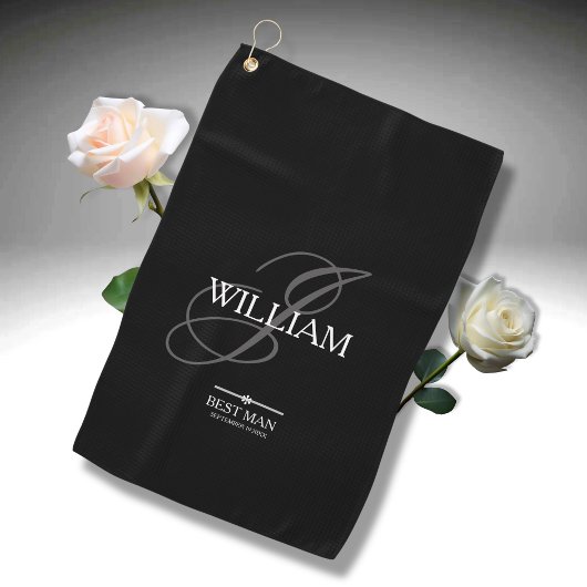 Weddenschap Beste man Gift Monogram Naam Modern Co Golfhanddoek