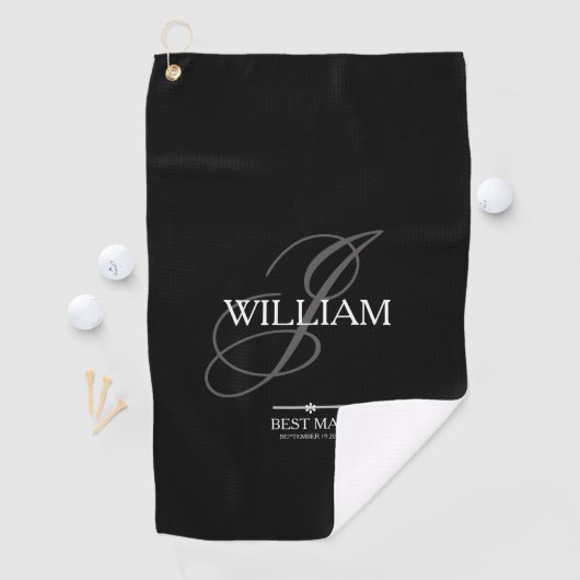 Weddenschap Beste man Gift Monogram Naam Modern Co Golfhanddoek (Insitu)