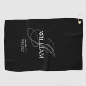 Weddenschap Beste man Gift Monogram Naam Modern Co Golfhanddoek (Horizontaal)