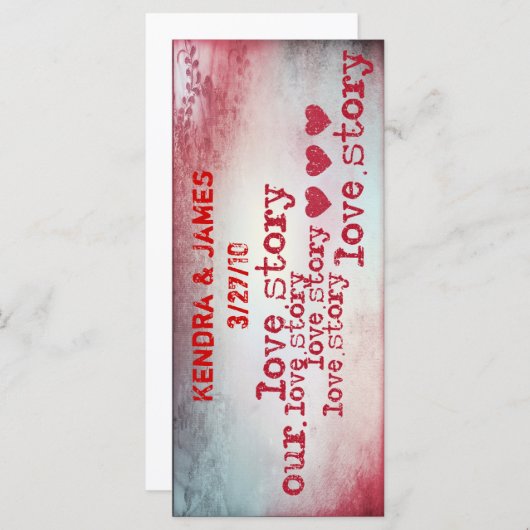 Weddenschap Bladwijzer Favors Book Mark-liefdesver (Voorkant / Achterkant)