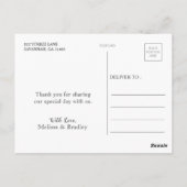 Weddenschap Blauwe Floral Dank je Briefkaart (Achterkant)