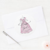 Weddenschap Bloemenmeisje Pink Dress Hartelijk dan Ronde Sticker (Envelop)