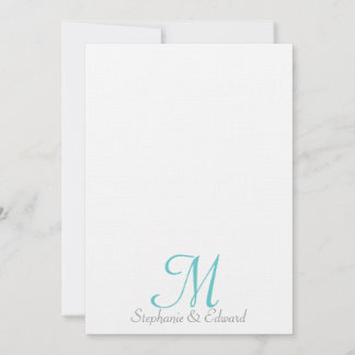 Weddenschap Blue Monogram Starfish Beach Invitatio Kaart