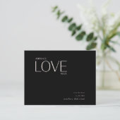 Weddenschap Blush & Black Save the Date Announcem Briefkaart (Staand voorkant)