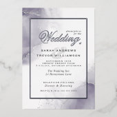 Weddenschap Bord Plum Silver Abstract Folie Uitnodiging (Voorkant)