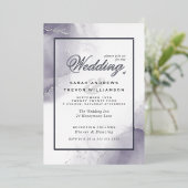 Weddenschap Bord Plum Silver Abstract Folie Uitnodiging (Staand Voorkant)