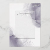 Weddenschap Bord Plum Silver Abstract Folie Uitnodiging (Achterkant)