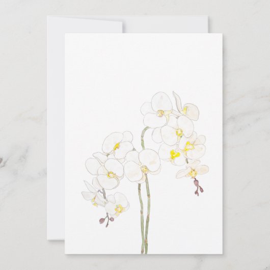 Weddenschap Botanische witte orchidee Kaart (Achterkant)