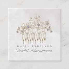 Weddenschap Bridal Hair Comb Accessoires juwelen Vierkante Visitekaartje