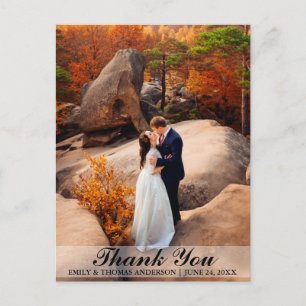 Weddenschap Bride en Groom Bedankt Foto Briefkaart