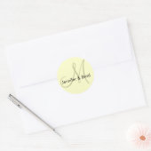 Weddenschap Bride Groom Ivory Cream Monogram Ronde Sticker (Envelop)