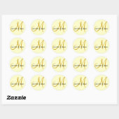 Weddenschap Bride Groom Ivory Gold Monogram Sticke Ronde Sticker (Vel)