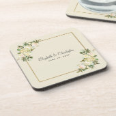Weddenschap Bride Groom Names Datum Olegant Chic F Bier Onderzetter (Linkerzijde)