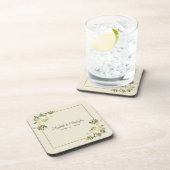 Weddenschap Bride Groom Names Datum Olegant Chic F Bier Onderzetter (Rechterzijde)
