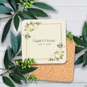 Weddenschap Bride Groom Names Datum Olegant Chic F Bier Onderzetter