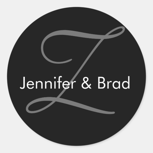 Weddenschap Bride Groom Names Monogram Sticker (Voorkant)