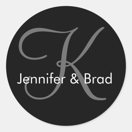 Weddenschap Bride Groom Names Monogram Sticker (Voorkant)