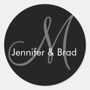 Weddenschap Bride Groom Names Monogram Sticker