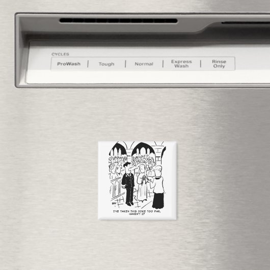 Weddenschap - Bridegroom Practical Joke Cartoon Magneet (Insitu (Vaatwasser))