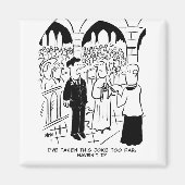 Weddenschap - Bridegroom Practical Joke Cartoon Magneet (Voorkant)