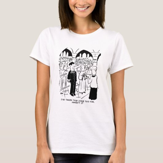 Weddenschap - Bridegroom Practical Joke Cartoon T-shirt (Voorkant)