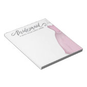 Weddenschap Bridesmaid Elegant Pink Dress Notitieblok (Schuin)