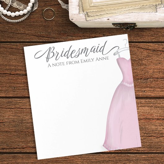 Weddenschap Bridesmaid Elegant Pink Dress Notitieblok