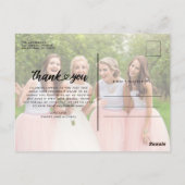 Weddenschap Bridesmaid Foto Briefkaart (Achterkant)