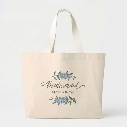 Weddenschap Bridesmaid Persoonlijke bloemen Grote Tote Bag (Voorkant)
