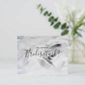 Weddenschap Bridesmaid | Witte schilderijen Uitnodiging Briefkaart (Staand voorkant)