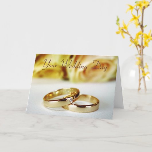 Weddenschap/bruid & bruom kaart (Gele Bloem)