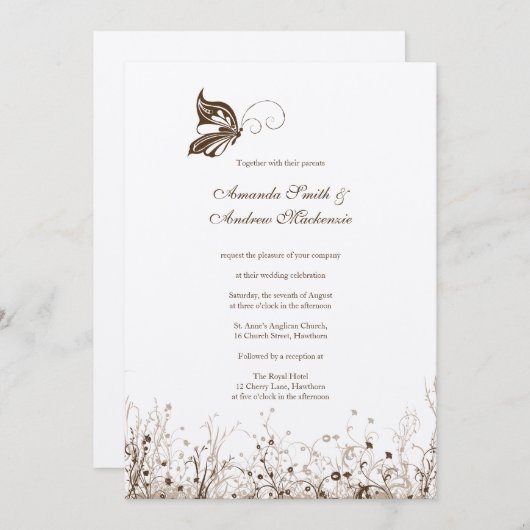 Weddenschap ~ Butterfly Garden 5 Kaart (Voorkant / Achterkant)