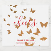 Weddenschap Cake Butterflies Bier Etiket (Enkel label)