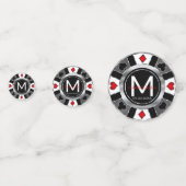Weddenschap Casino Poker Chip - Zilver en zwart Confetti (Achterkanten)
