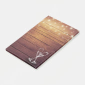 Weddenschap Champagne Glasses String Light Rustic  Post-it® Notes (Schuin)