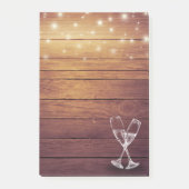 Weddenschap Champagne Glasses String Light Rustic  Post-it® Notes (Voorkant)