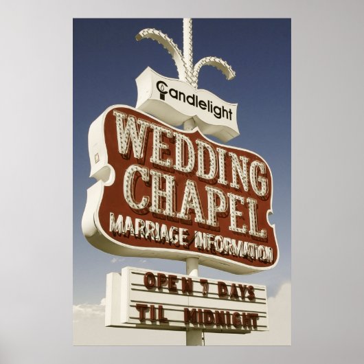 Weddenschap Chapel Retro Neon Poster (Voorkant)