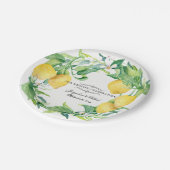 Weddenschap Citrus Lemon Floral Leaf Wreath Papieren Bordje (Gekanteld)