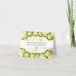 Weddenschap Collectie ~ White Annabelle Hydrangeas Bedankkaart