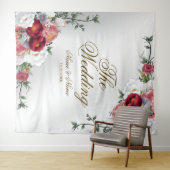 Weddenschap Colorful Red White Floral Wandkleed (In Situ (horizontaal))