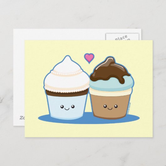 Weddenschap Cupcakes Briefkaart (Voorkant / Achterkant)